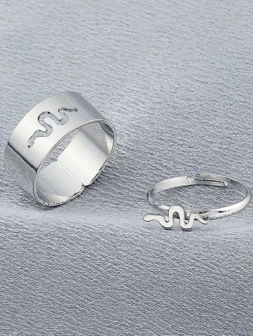 the vine girl charming silver heart beat couple ring matching wrap finger ring for women and men - 18474324 - Very Small Image - 1