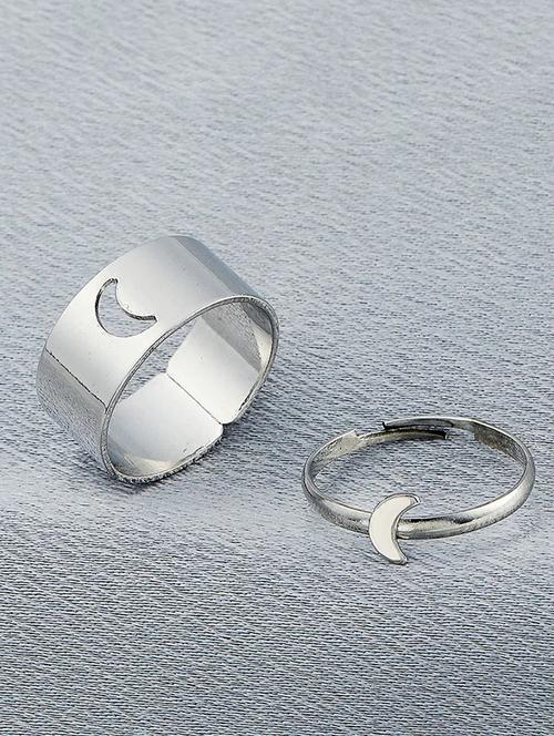 the vine girl trendy golden half moon couple ring matching wrap finger ring for women and men - 18474326 - Very Small Image - 1
