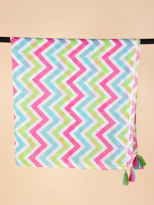 multi colored pure silk stole - 18474347 - Very Small Image - 1