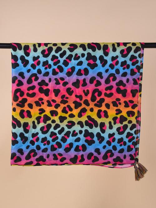 multi colored pure silk stole - 18474350 - Very Small Image - 1