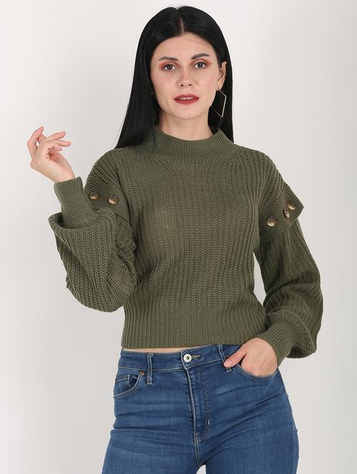 high neck solid regular pullover - 18474446 - Very Small Image - 1