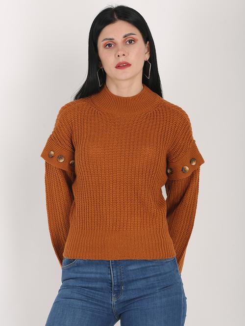 high neck solid regular pullover - 18474447 - Very Small Image - 1
