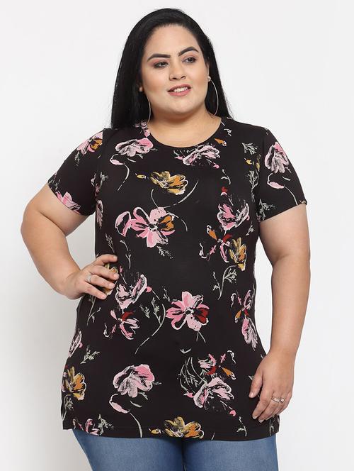 round neck floral regular tees - 18475455 - Very Small Image - 1