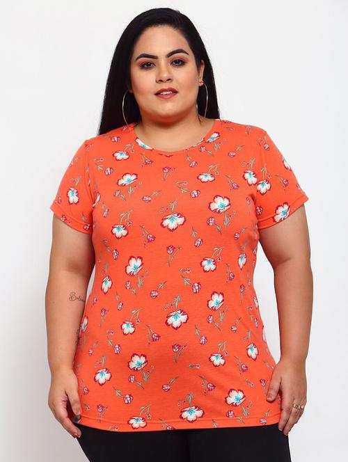 round neck floral regular tees - 18475472 - Very Small Image - 1
