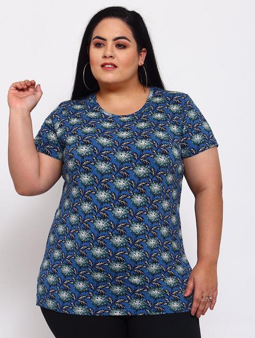 round neck floral regular tees - 18475475 - Very Small Image - 1