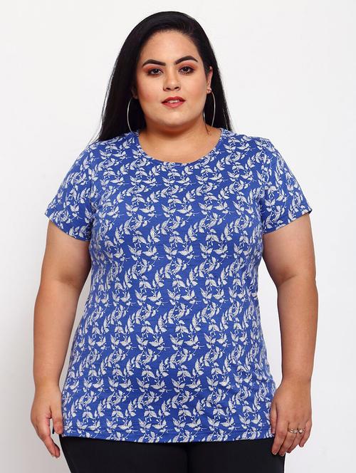 round neck tropical printed regular tees - 18475487 - Very Small Image - 1