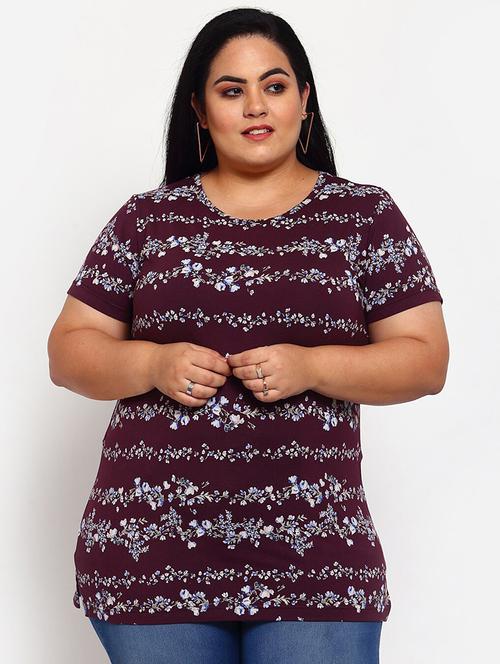 round neck floral regular tees - 18475488 - Very Small Image - 1