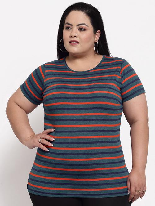 round neck striped regular tees - 18475503 - Very Small Image - 1