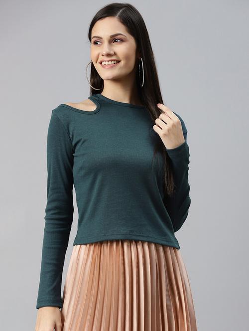 women's straight round neck top - 18475508 - Very Small Image - 1