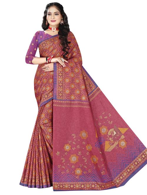 floral printed saree - 18475580 - Very Small Image - 1