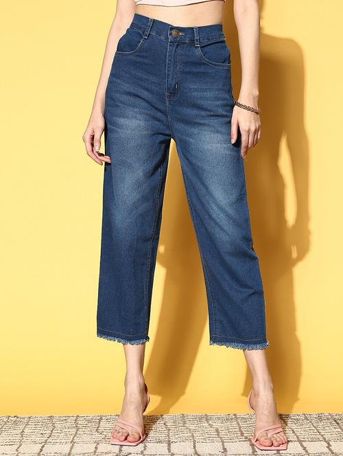 women's plain straight fit jeans - 18475636 - Very Small Image - 1