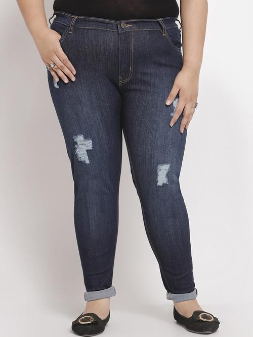 women solid distressed slim fit jean - 18475652 - Very Small Image - 1