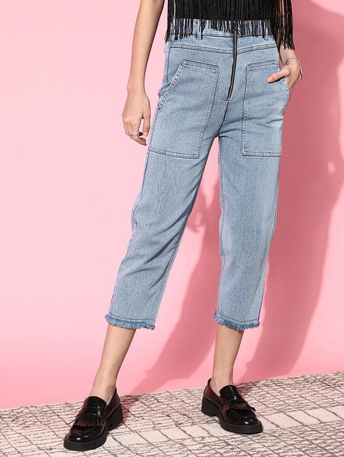 high rise washed denim jean - 18475654 - Very Small Image - 1