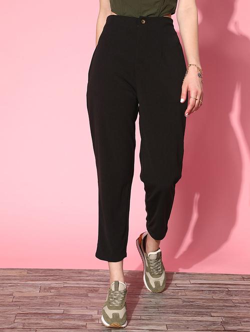 high rise solid chinos trouser - 18475705 - Very Small Image - 1
