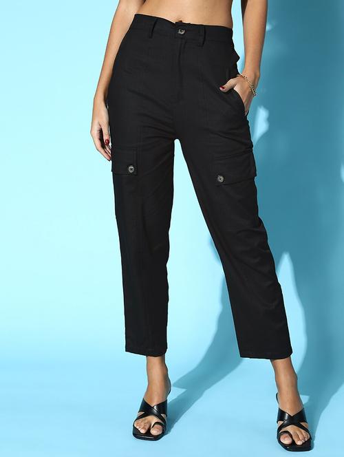 high rise solid cargo trouser - 18475713 - Very Small Image - 1