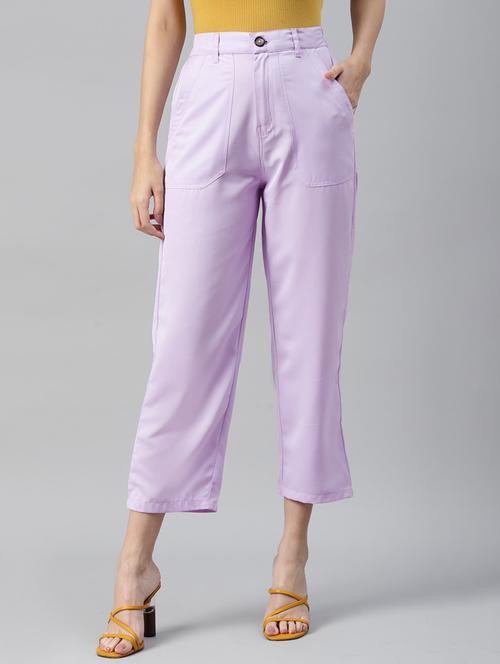 high rise solid flat front trouser - 18475735 - Very Small Image - 1