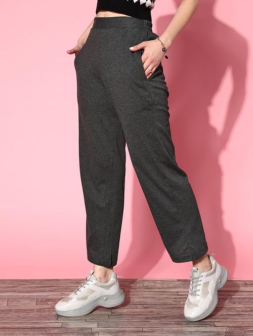 high rise solid flat front trouser - 18475811 - Very Small Image - 1