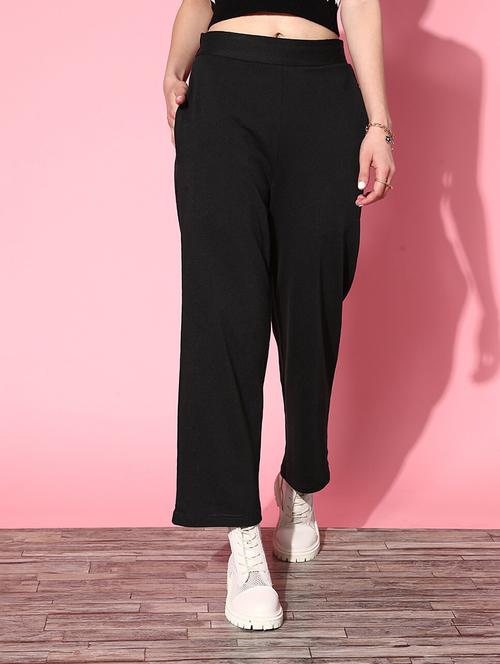 high rise solid flat front trouser - 18475812 - Very Small Image - 1