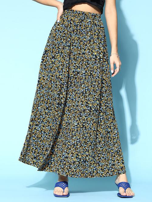 high rise floral a-line skirt - 18475850 - Very Small Image - 1