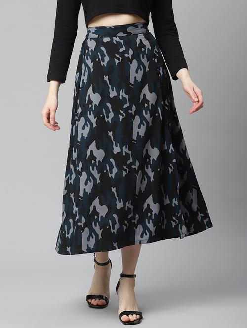 high rise camouflage a-line skirt - 18475853 - Very Small Image - 1