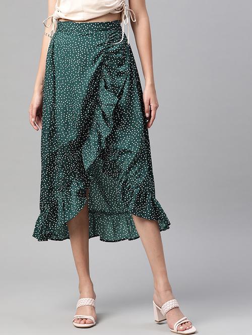 high rise polka dot wrap skirt - 18475855 - Very Small Image - 1