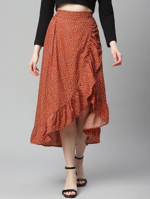 high rise polka dot wrap skirt - 18475856 - Very Small Image - 1