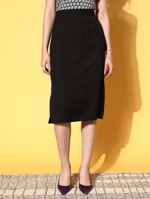 high rise solid straight skirt - 18475863 - Very Small Image - 1
