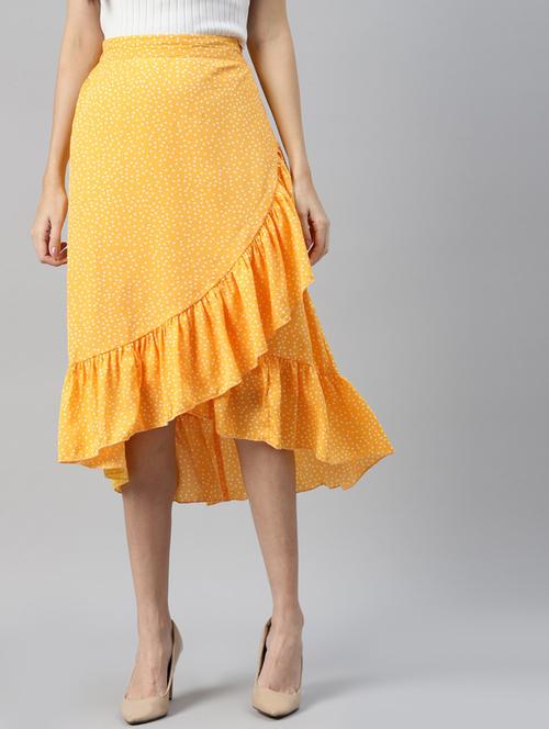 high rise printed ruffled skirt - 18475878 - Very Small Image - 1