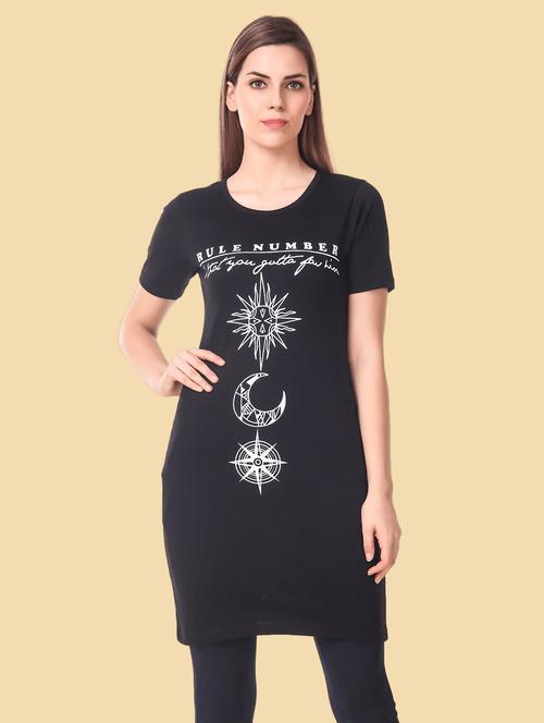 women's front print round neck t-shirt - 18475887 - Very Small Image - 1