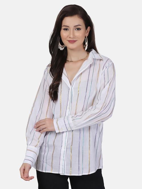 long sleeved striped regular shirt - 18475972 - Very Small Image - 1