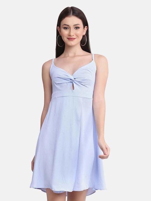 cami neck solid fit & flare dress - 18476040 - Very Small Image - 1