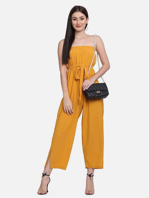 off shoulder solid full leg jumpsuit - 18476052 - Very Small Image - 1
