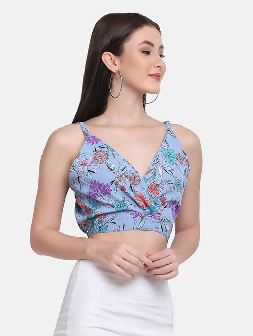 cami neck floral print crop top - 18476124 - Very Small Image - 1