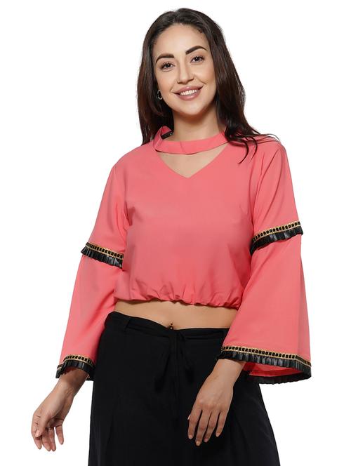 bell sleeved laced crop top - 18476125 - Very Small Image - 1