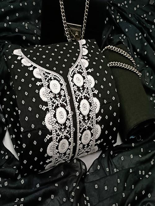 black unstitched salwar suit set - 18476145 - Very Small Image - 1