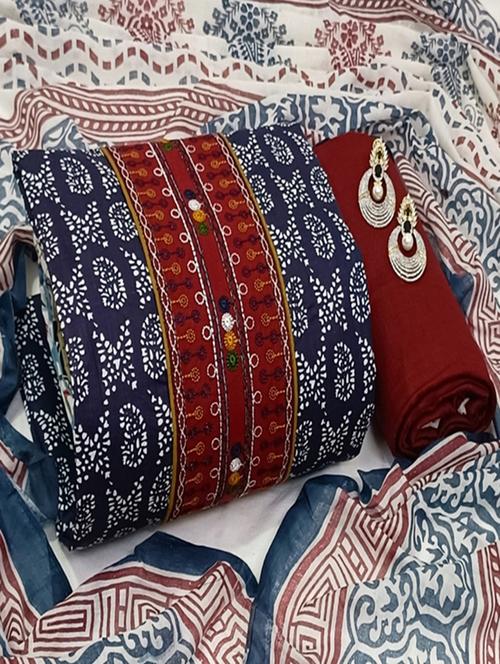block print unstitched suit set - 18476157 - Very Small Image - 1