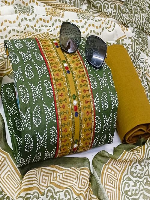 block printed unstitched suit set - 18476160 - Very Small Image - 1