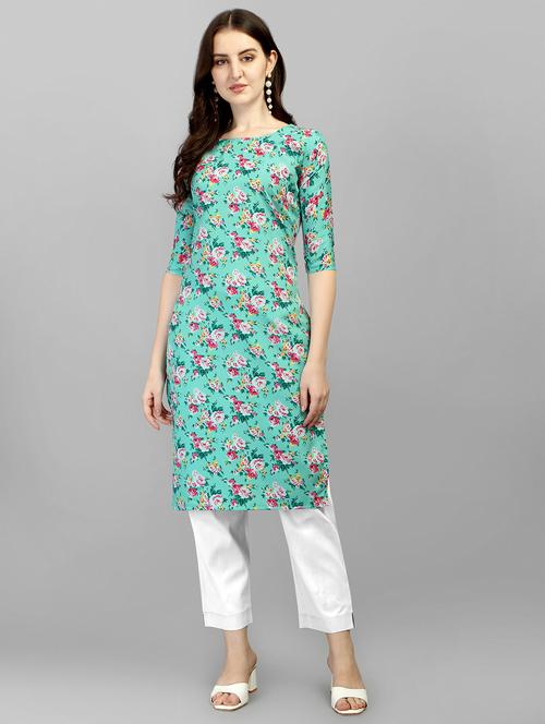floral straight kurta - 18476248 - Very Small Image - 1