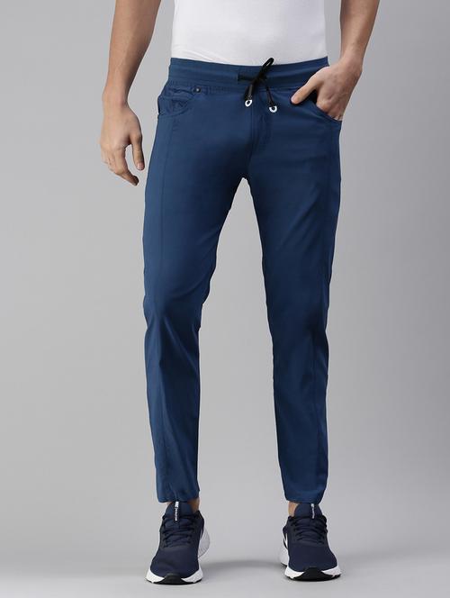 navy blue solid track pant - 18476609 - Very Small Image - 1