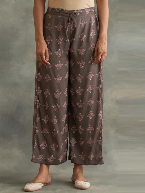 ethnic motif straight palazzo - 18476861 - Very Small Image - 1
