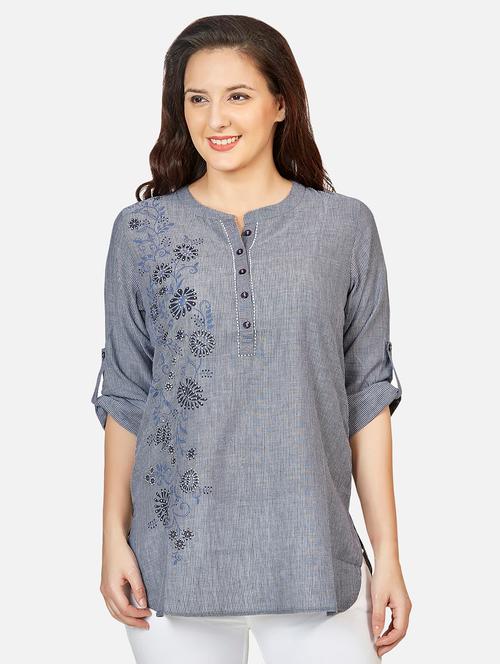 embroidered fusion kurti - 18476939 - Very Small Image - 1