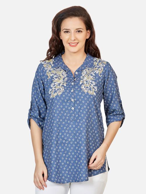 embroidered fusion kurti - 18476947 - Very Small Image - 1