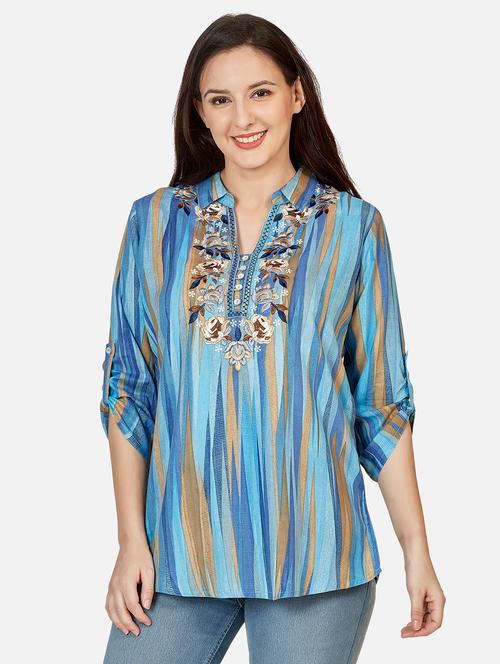 embroidered fusion kurti - 18476950 - Very Small Image - 1