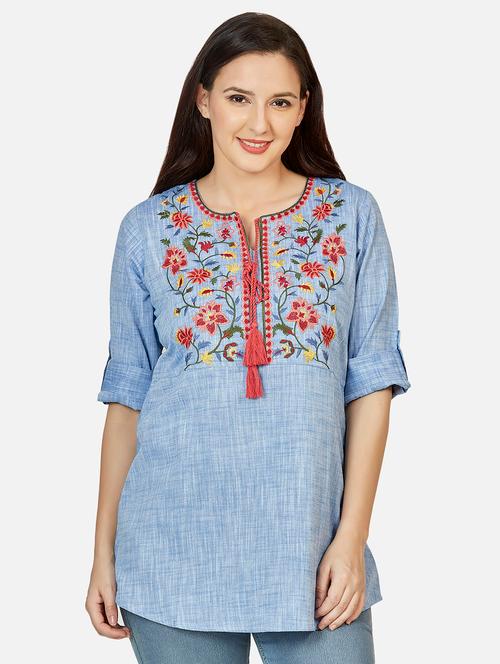 embroidered fusion kurti - 18476953 - Very Small Image - 1