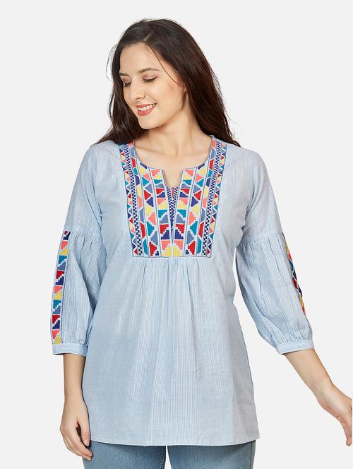 embroidered fusion kurti - 18476954 - Very Small Image - 1