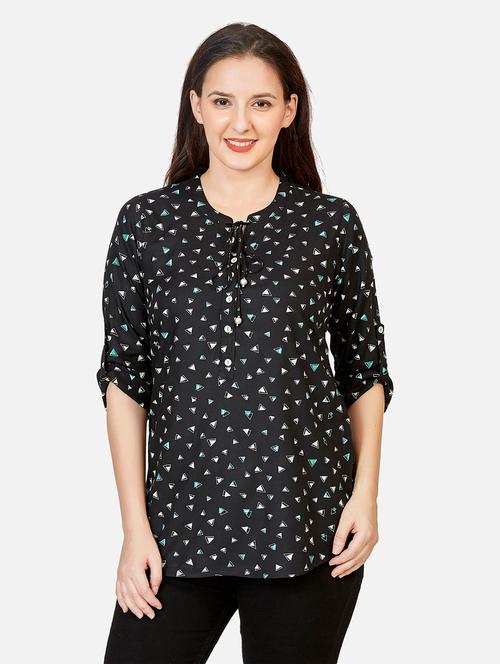 printed fusion kurti - 18476959 - Very Small Image - 1
