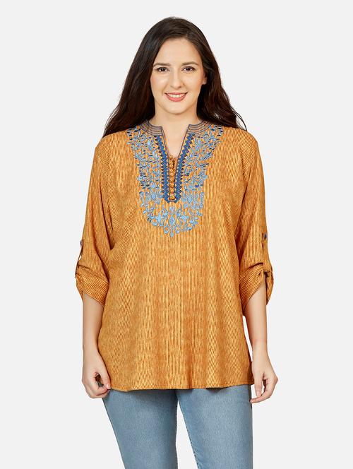 embroidered fusion kurti - 18476962 - Very Small Image - 1