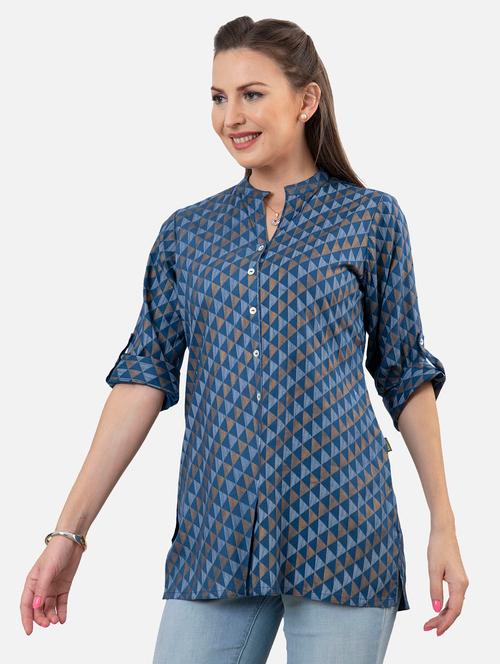 printed fusion kurti - 18476978 - Very Small Image - 1