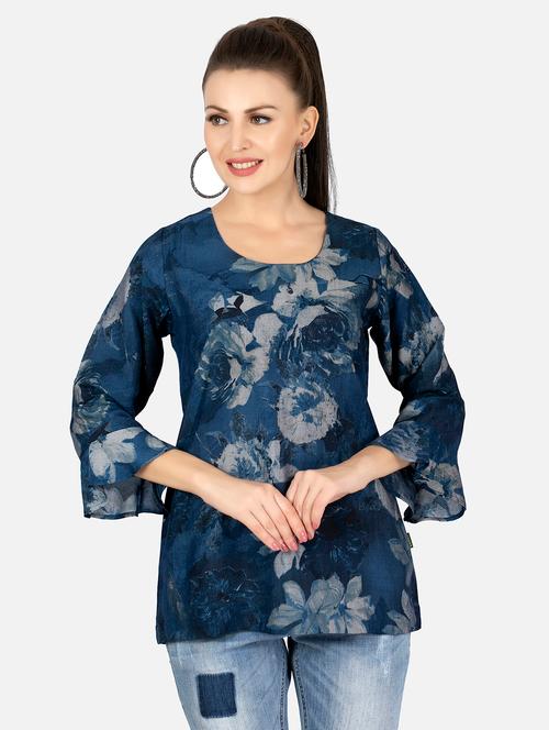 floral print fusion kurti - 18476991 - Very Small Image - 1