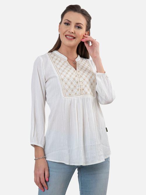 embroidered fusion kurti - 18477021 - Very Small Image - 1